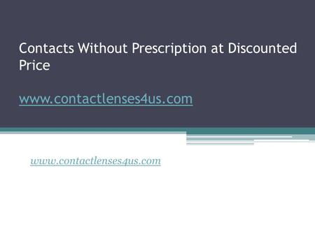 Contacts Without Prescription at Discounted Price