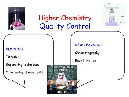 Higher Chemistry Quality Control