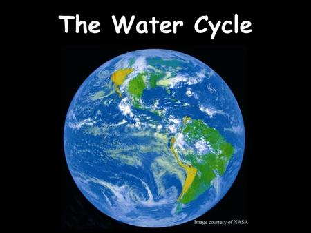 The Water Cycle.