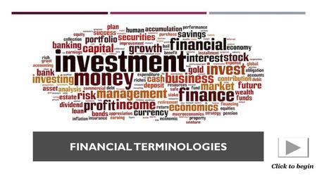 Financial terminologies