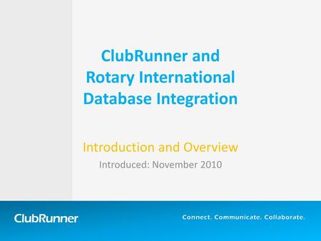 ClubRunner and Rotary International Database Integration