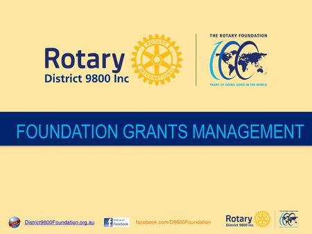 FOUNDATION GRANTS MANAGEMENT