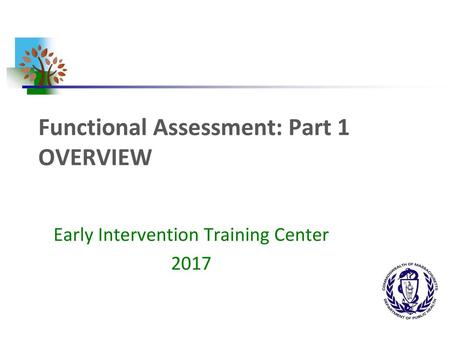 Functional Assessment: Part 1 OVERVIEW