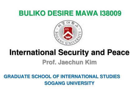 International Security and Peace