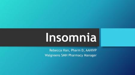 Rebecca Han, Pharm D, AAHIVP Walgreens SMH Pharmacy Manager