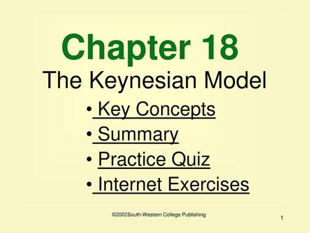 Chapter 18 The Keynesian Model