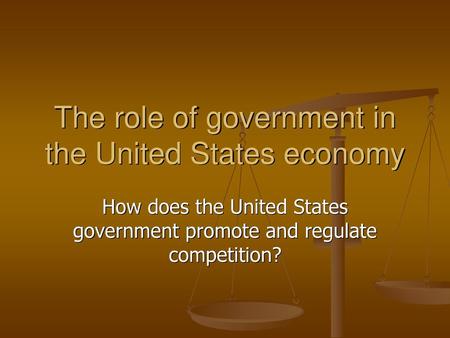 The role of government in the United States economy