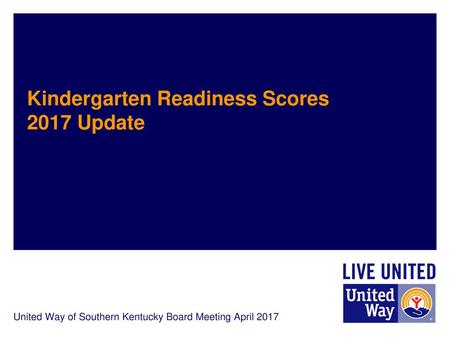 Kindergarten Readiness Scores 2017 Update