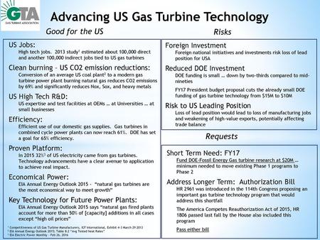 Advancing US Gas Turbine Technology