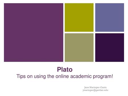 Plato Tips on using the online academic program!