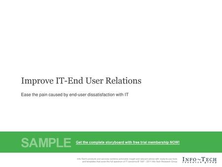 Improve IT-End User Relations