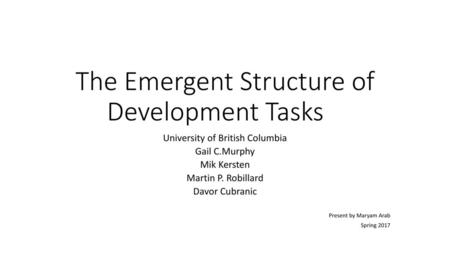 The Emergent Structure of Development Tasks