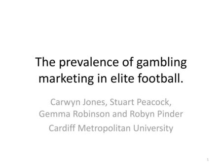 The prevalence of gambling marketing in elite football.