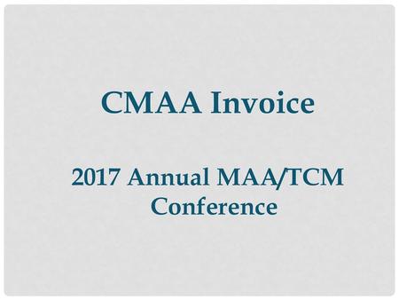 2017 Annual MAA/TCM Conference