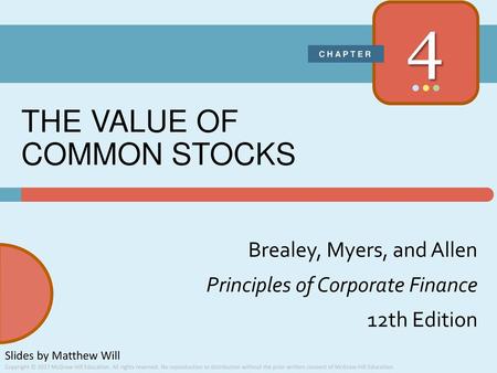 The Value of Common Stocks