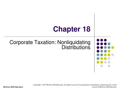 Corporate Taxation: Nonliquidating Distributions