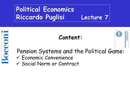 Pension Systems and the Political Game: