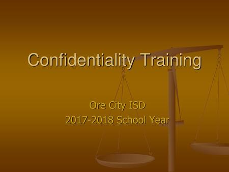 Confidentiality Training