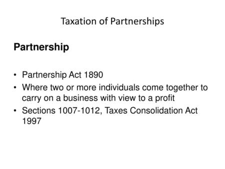 Taxation of Partnerships