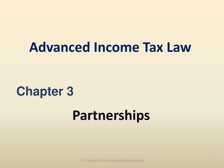 Advanced Income Tax Law