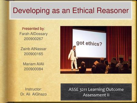 Developing as an Ethical Reasoner