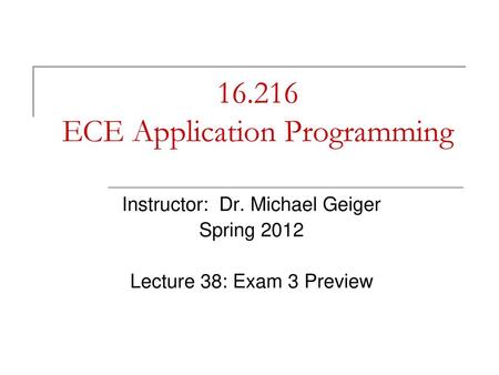 ECE Application Programming