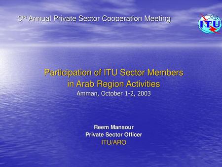 3rd Annual Private Sector Cooperation Meeting