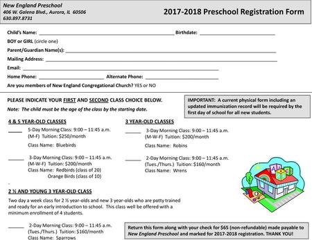 Preschool Registration Form