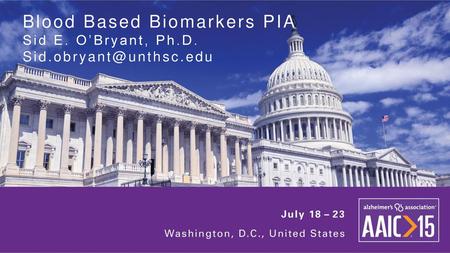 Blood Based Biomarkers PIA