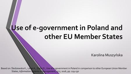 Use of e-government in Poland and other EU Member States