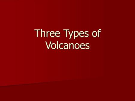 Three Types of Volcanoes