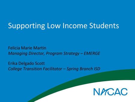 Supporting Low Income Students