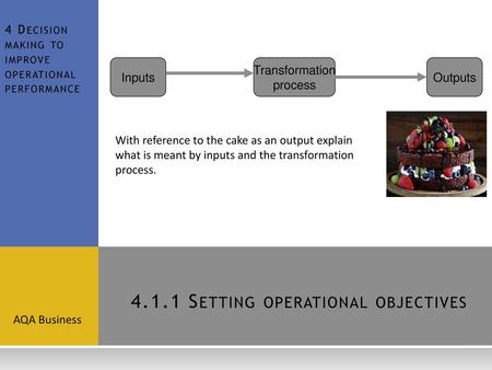 4.1.1 Setting operational objectives