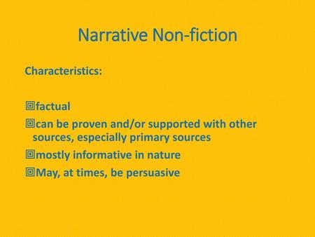 Narrative Non-fiction