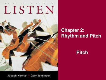 Chapter 2: Rhythm and Pitch