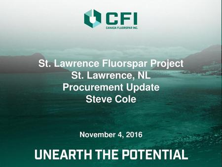 St. Lawrence Fluorspar Project St