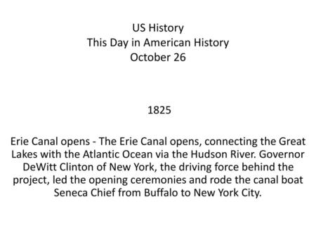 US History This Day in American History October 26