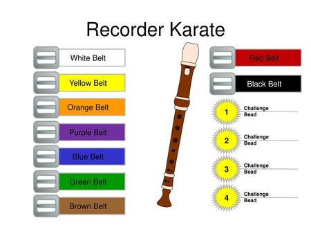 Recorder Karate White Belt Red Belt Yellow Belt Black Belt Orange Belt