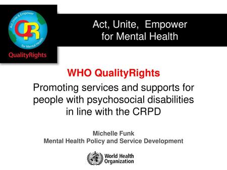 Mental Health Policy and Service Development