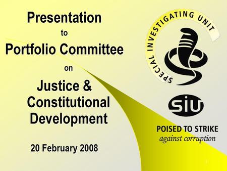 Portfolio Committee on Justice & Constitutional Development