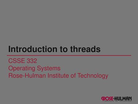 Introduction to threads