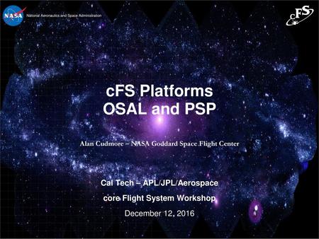 cFS Platforms OSAL and PSP