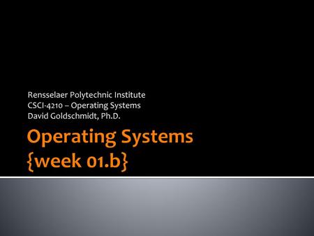 Operating Systems {week 01.b}