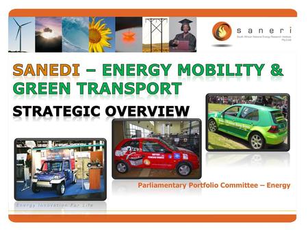 SANEDI – energy mobility & Green Transport Strategic OVERVIEW