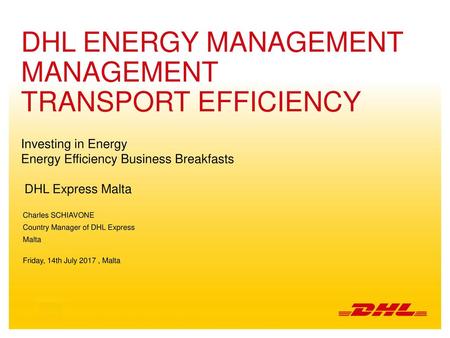 DHL ENERGY Management Management transport efficiency