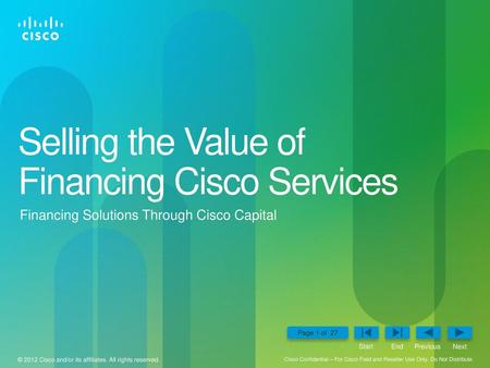 Selling the Value of Financing Cisco Services