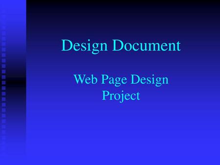 Design Document Web Page Design Project