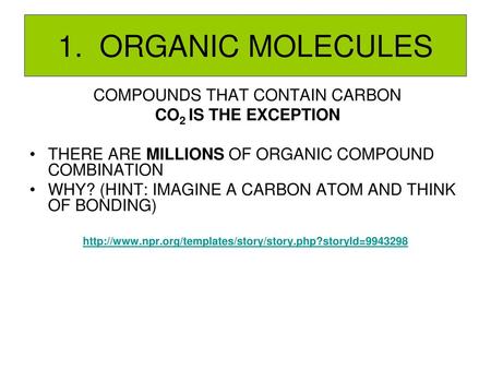 COMPOUNDS THAT CONTAIN CARBON