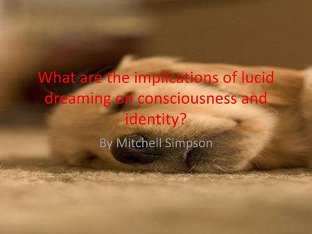 What are the implications of lucid dreaming on consciousness and identity? By Mitchell Simpson.