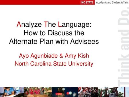 Analyze The Language: How to Discuss the Alternate Plan with Advisees